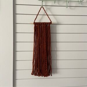 Macrame Orange Brown Yarn Wall Decor Handmade
